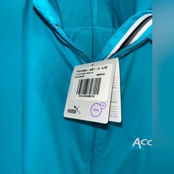 NWT PUMA blue windbreaker size large Acceleron branded logo - Picture 4 of 6
